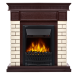 Портал Firelight Bricks Classic камень бежевый,  темный дуб