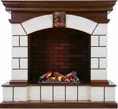 Каминокомплект Dimplex Tower - Темный дуб / Белый с очагом Cassette 600 NH