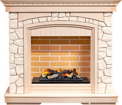 Каминокомплект Dimplex Glasgow - Слоновая кость /Белый с очагом Cassette 400 LNH-INT (с дровами)