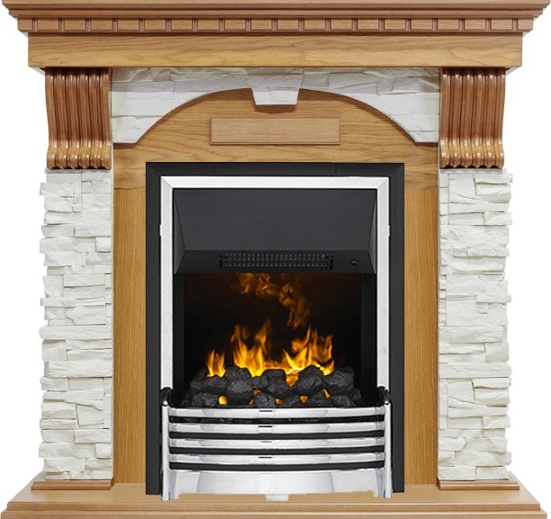 Каминокомплект Dimplex Dublin - Дуб / Сланец белый с очагом Flagstaff