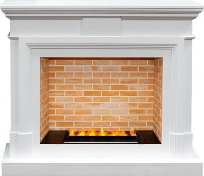 Каминокомплект Dimplex Coventry - Белый / Кирпич  с очагом Cassette 400 LNH-INT PS (без дров)