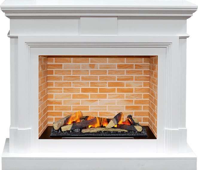 Каминокомплект Dimplex Coventry - Белый / Кирпич  с очагом Cassette 600 LNH-INT (с дровами)