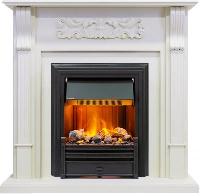 Каминокомплект Dimplex Venice - Фактурный белый с очагом Brookline Black