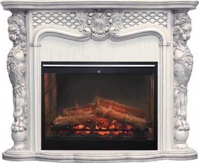 Каминокомплект Dimplex Castle - Слоновая кость с темной патиной с очагом Symphony 30'' DF3020-INT