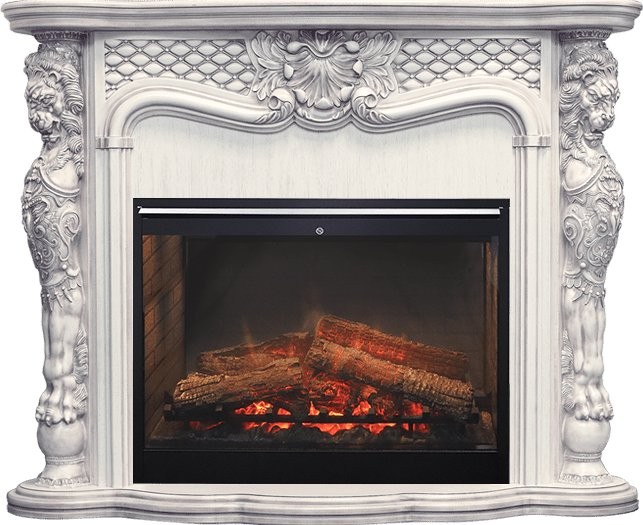 Каминокомплект Dimplex Castle - Слоновая кость с темной патиной с очагом Symphony 30'' DF3020-INT