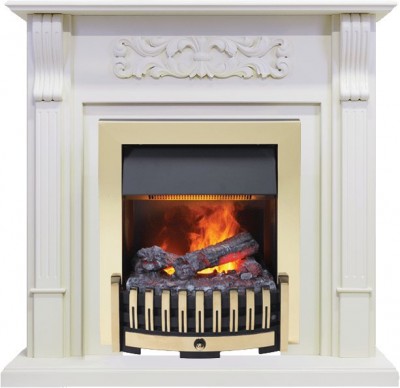 Каминокомплект Dimplex Venice - Фактурный белый с очагом Danville Brass FB2