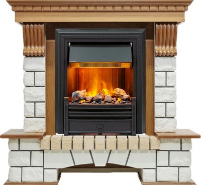Каминокомплект Dimplex Pierre Luxe - Дуб / Белый с очагом Brookline Black
