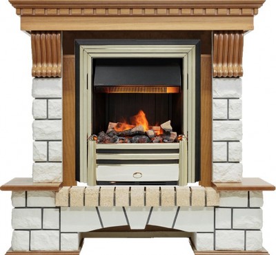 Каминокомплект Dimplex Pierre Luxe - Дуб / Белый с очагом Cavendish