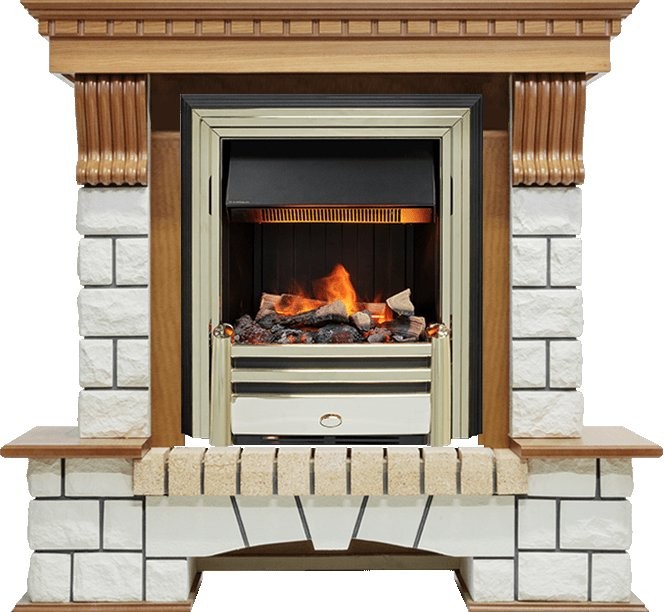 Каминокомплект Dimplex Pierre Luxe - Дуб / Белый с очагом Cavendish