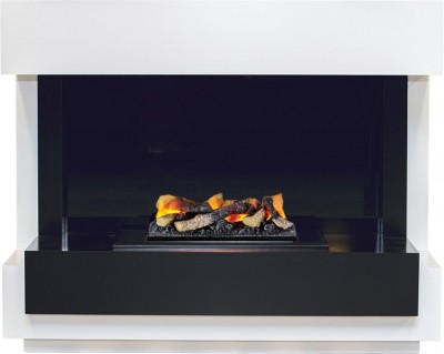 Каминокомплект Dimplex Cube - Белый с черным с очагом Cassette 400 LNH-INT (с дровами)