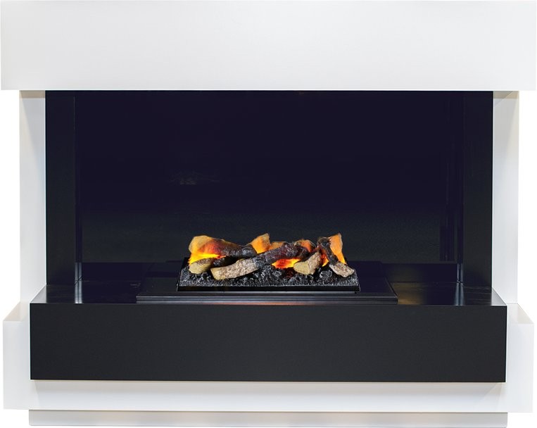 Каминокомплект Dimplex Cube - Белый с черным с очагом Cassette 400 LNH-INT (с дровами)