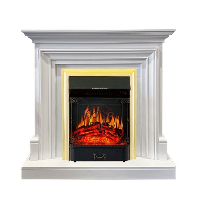 Каминокомплект Royal Flame Bradford - Белый с очагом Majestic FX Brass