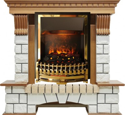 Каминокомплект Dimplex Pierre Luxe - Дуб / Белый с очагом Atherton
