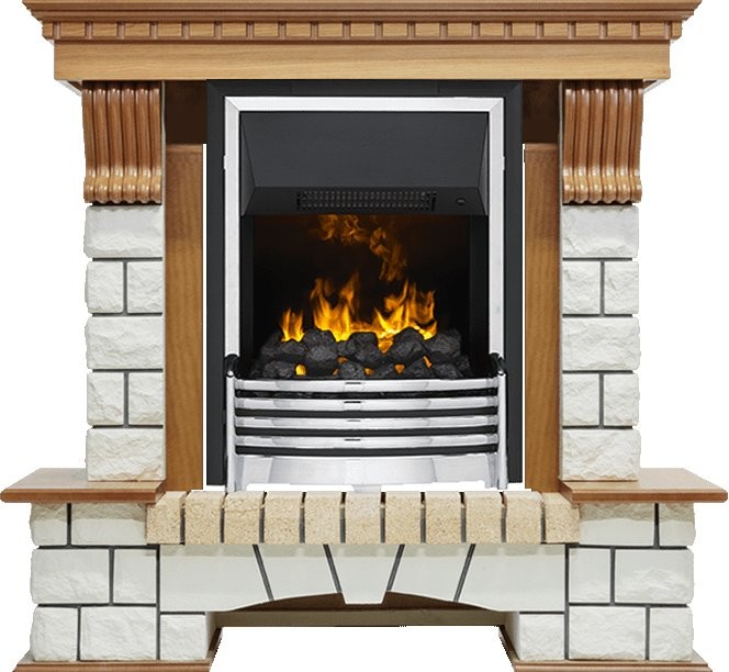 Каминокомплект Dimplex Pierre Luxe - Дуб / Белый с очагом Flagstaff