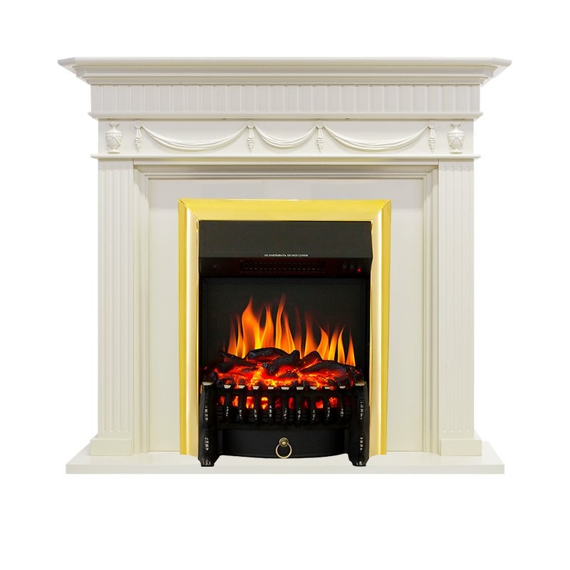 Каминокомплект Royal Flame Corfu - Слоновая кость с очагом Fobos FX Brass