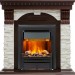 Каминокомплект Dimplex Dublin - Темный дуб / Сланец белый с очагом Brookline Black