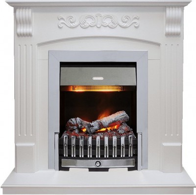 Каминокомплект Dimplex Sorrento угловой - Белый дуб с очагом Danville Chrome FB2