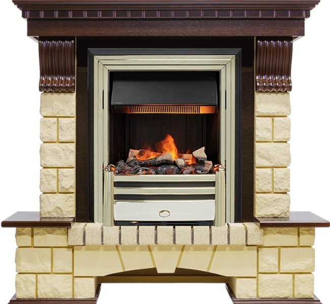 Каминокомплект Dimplex Pierre Luxe - Темный дуб / Шампань с очагом Cavendish