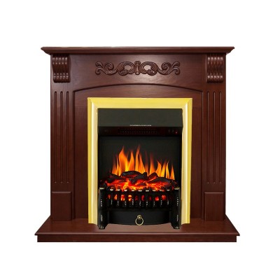 Каминокомплект Royal Flame Sorrento угловой - Орех с очагом Fobos FX Brass