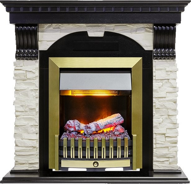 Каминокомплект Dimplex Dublin - Венге / Сланец белый с очагом Danville Antique Brass FB2