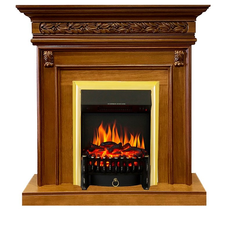 Каминокомплект Royal Flame Valletta - Орех с очагом Fobos FX Brass