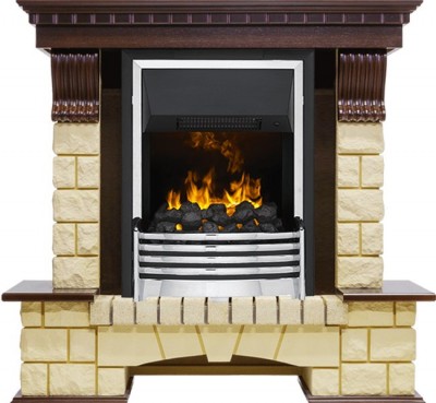 Каминокомплект Dimplex Pierre Luxe - Темный дуб / Шампань с очагом Flagstaff