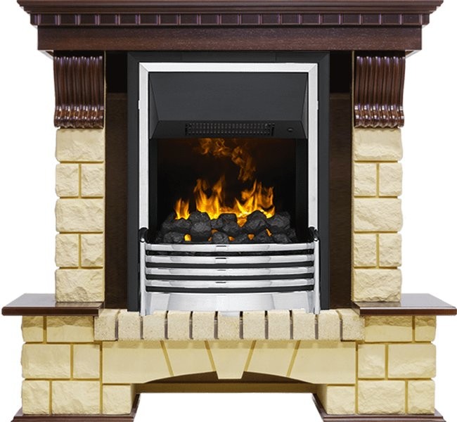 Каминокомплект Dimplex Pierre Luxe - Темный дуб / Шампань с очагом Flagstaff