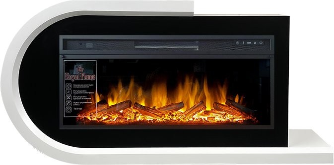 Каминокомплект Royal Flame Basel L - Белый с черным с очагом Vision 42 LOG LED