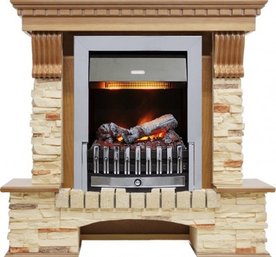 Каминокомплект Dimplex Pierre Luxe - Дуб / Сланец с очагом Danville Chrome FB2