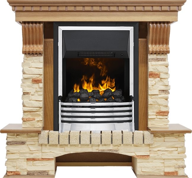 Каминокомплект Dimplex Pierre Luxe - Дуб / Сланец с очагом Flagstaff