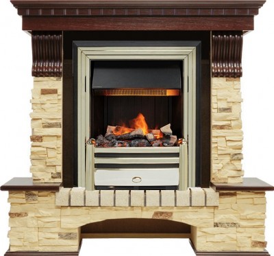 Каминокомплект Dimplex Pierre Luxe - Темный дуб / Сланец с очагом Cavendish