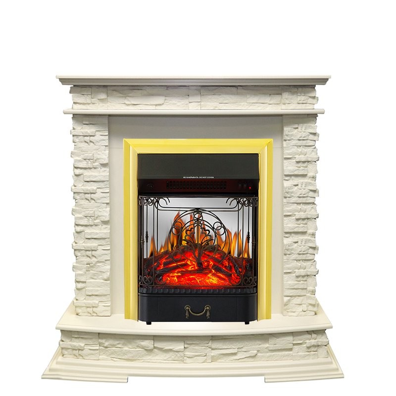 Каминокомплект Royal Flame Luzern - Слоновая кость с очагом Majestic FX M Brass
