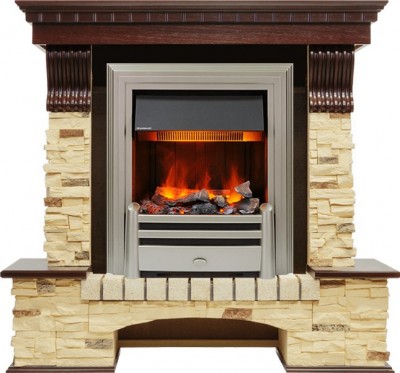 Каминокомплект Dimplex Pierre Luxe - Темный дуб / Сланец с очагом Chesford