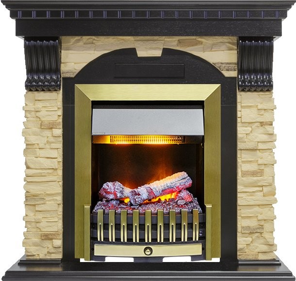 Каминокомплект Dimplex Dublin - Венге / Сланец с очагом Danville Antique Brass FB2