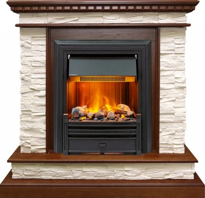 Каминокомплект Dimplex Calgary - Дуб / Сланец белый с очагом Brookline Black