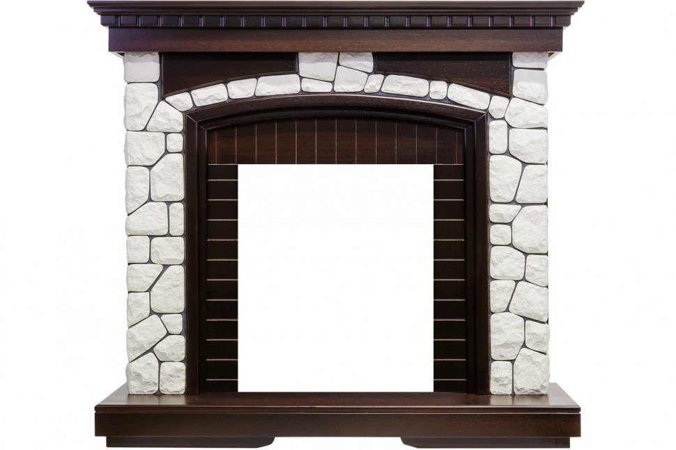 Портал Dimplex Glasgow под классические очаги (камень белый, темный дуб)