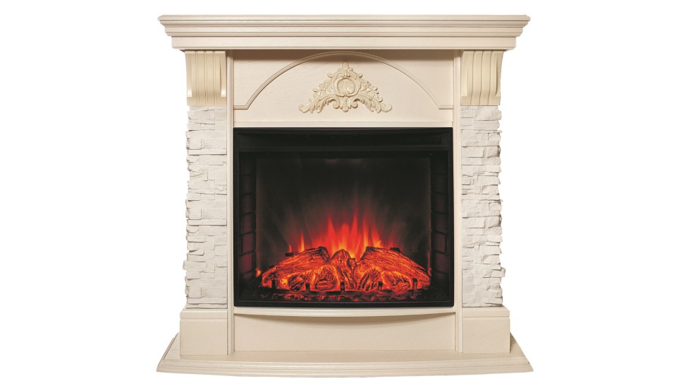 Камин электрический RealFlame Athena WT с очагом Evrika 25,5 LED
