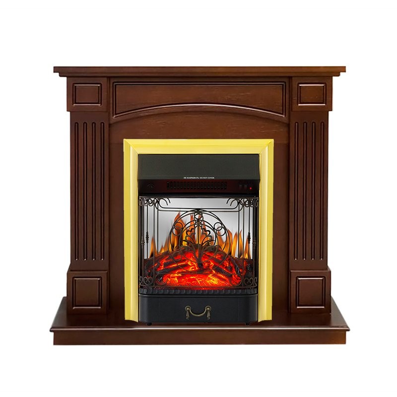Каминокомплект Royal Flame Boston - Темный дуб (Высота 925см) с очагом Majestic FX M Brass