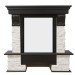 Портал Firelight Pietra Classic камень белый, шпон темный дуб