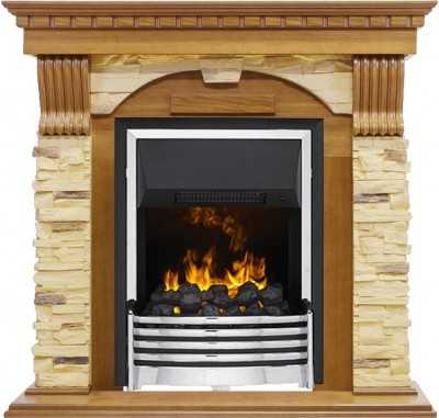 Каминокомплект Dimplex Dublin -  Дуб / Сланец с очагом Flagstaff